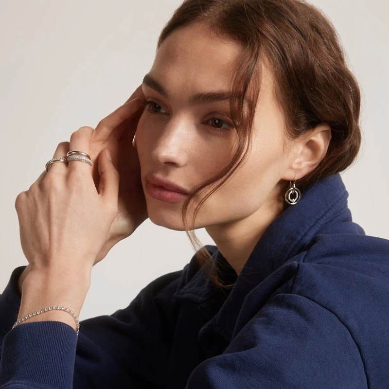 Shine Around Silver Earrings