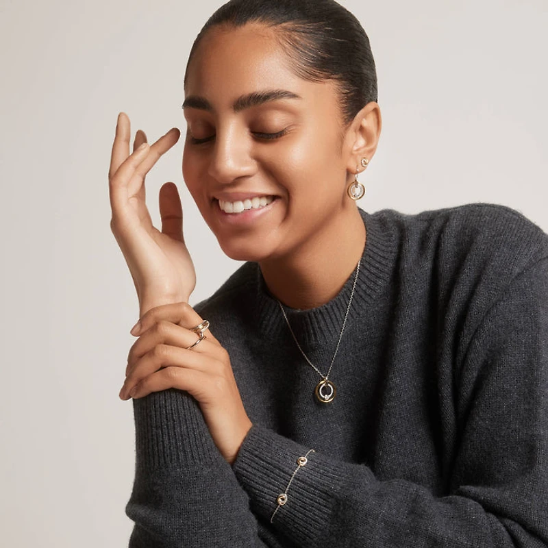 Shine Around Two Tone Earrings
