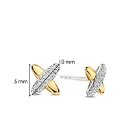 XOXO Two Tone Pave Stud Earrings