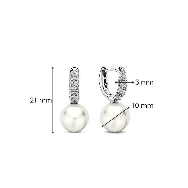 Graceful Pearl Pave Earrings