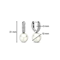 Graceful Pearl Pave Earrings