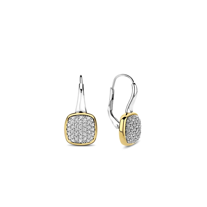 Pave Cushion Dangle Earrings
