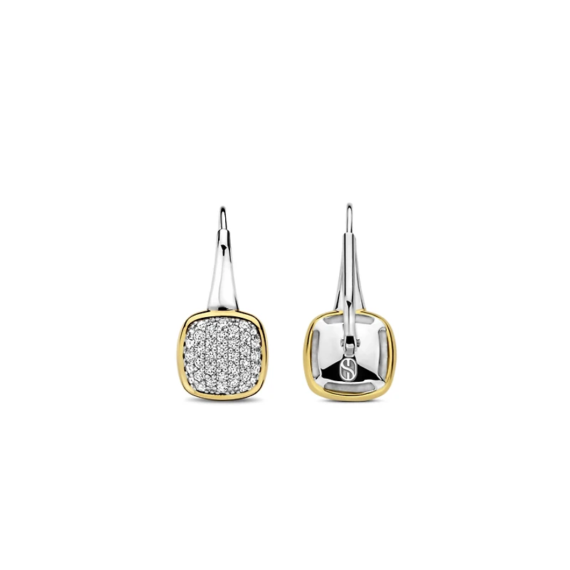 Pave Cushion Dangle Earrings