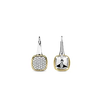 Pave Cushion Dangle Earrings
