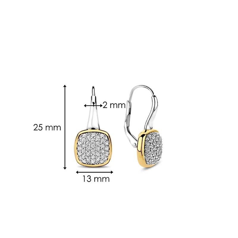 Pave Cushion Dangle Earrings