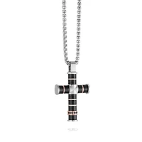 Black and Rose Cross Necklace