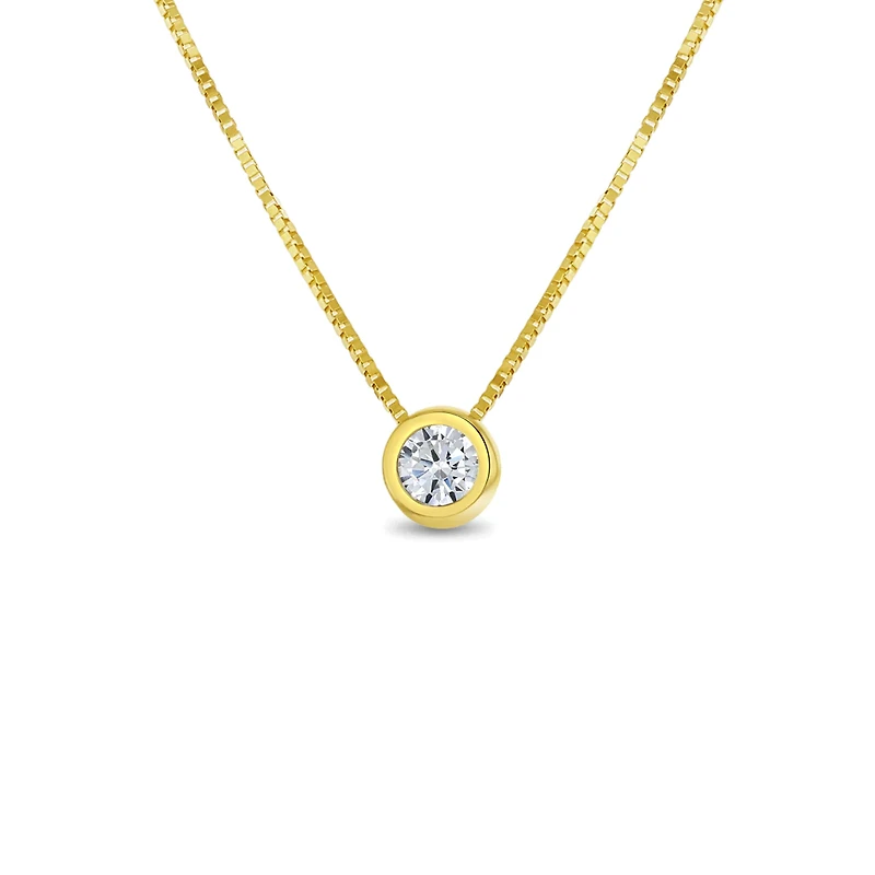 Bezel Set Zirconia Dot Kids Necklace