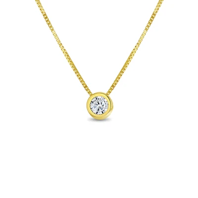 Bezel Set Zirconia Dot Kids Necklace