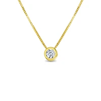Bezel Set Zirconia Dot Kids Necklace