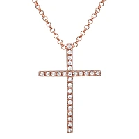 .07ct Diamond Rose Gold Cross Necklace