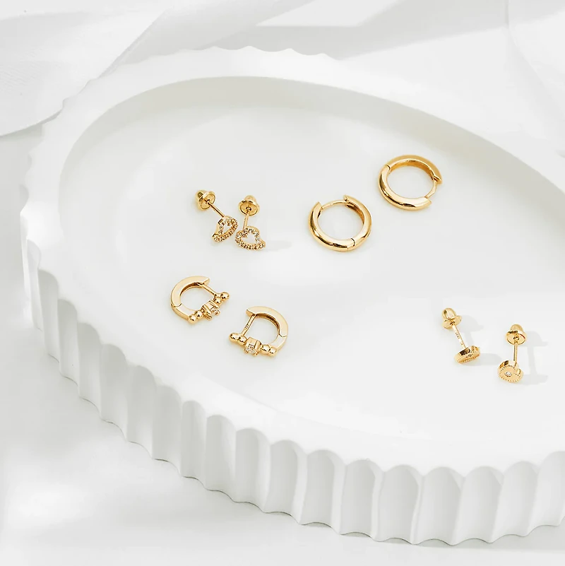 Open Heart Encrusted Kids Earrings