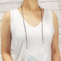 Two Sized Zirconia Multi-way Chain - Yellow Gold