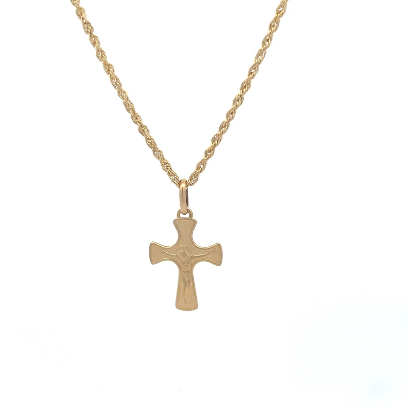 Cross with Christ Flat Crucifix 20MM Pendant