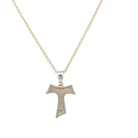 Two Tone Cross T 18MM Pendant