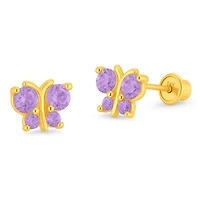Purple Butterfly Stud Earrings