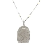 Virgin And Child Embrace Pearl and Diamond Arch Necklace