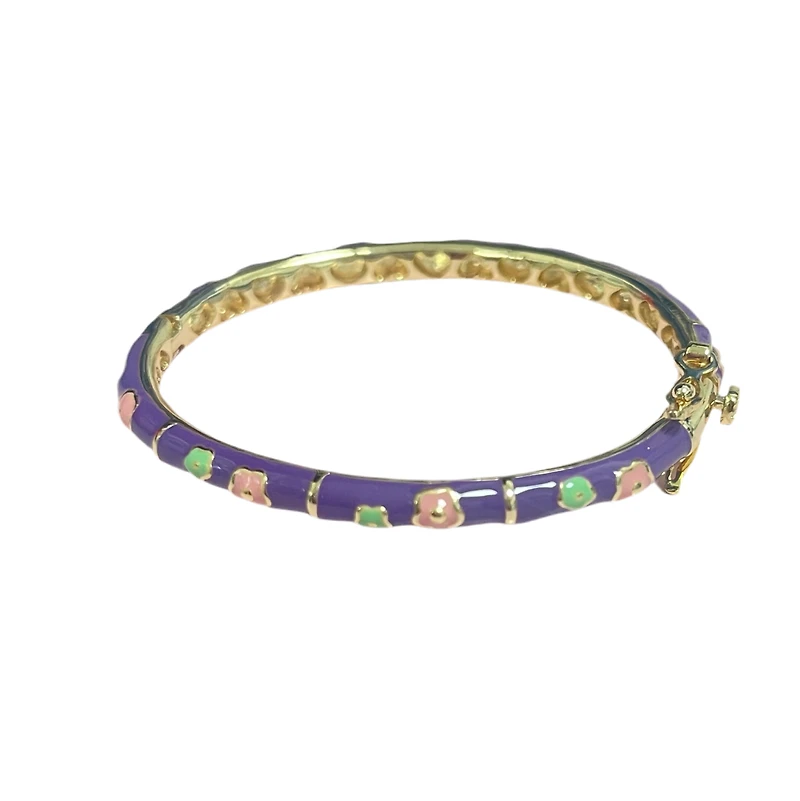 Purple Pink and Green Flowers Kids Bracelet