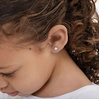 Kids 5MM Princess Zirconia Earrings
