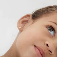 Polished Star Zirconia Kids Earrings