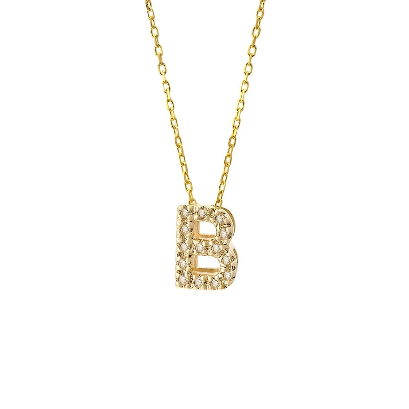 Diamond 7MM Initial Necklace
