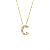 Diamond 7MM Initial Necklace