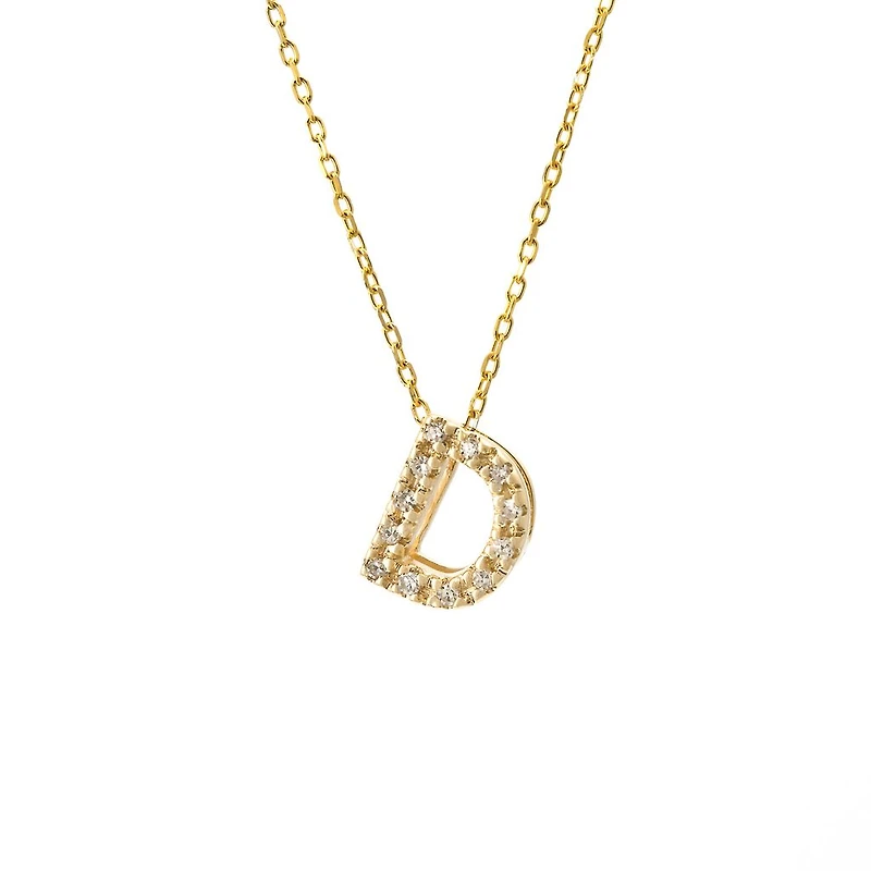 Diamond 7MM Initial Necklace