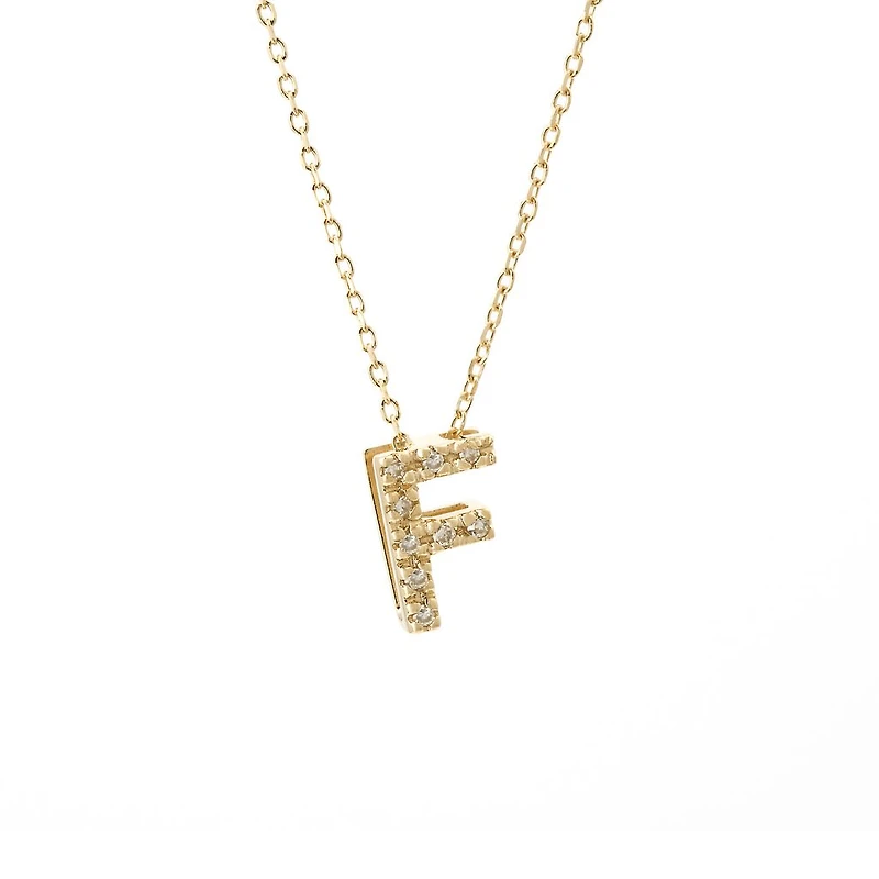 Diamond 7MM Initial Necklace