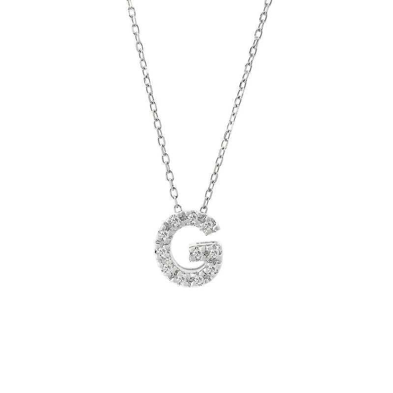 Diamond 7MM Initial Necklace
