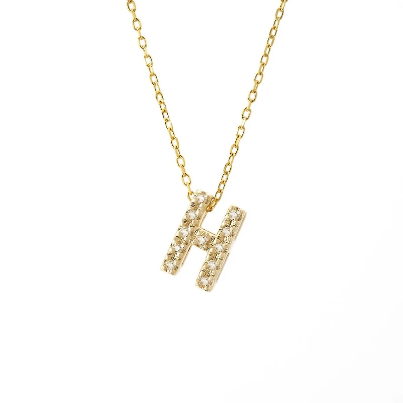 Diamond 7MM Initial Necklace