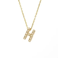 Diamond 7MM Initial Necklace