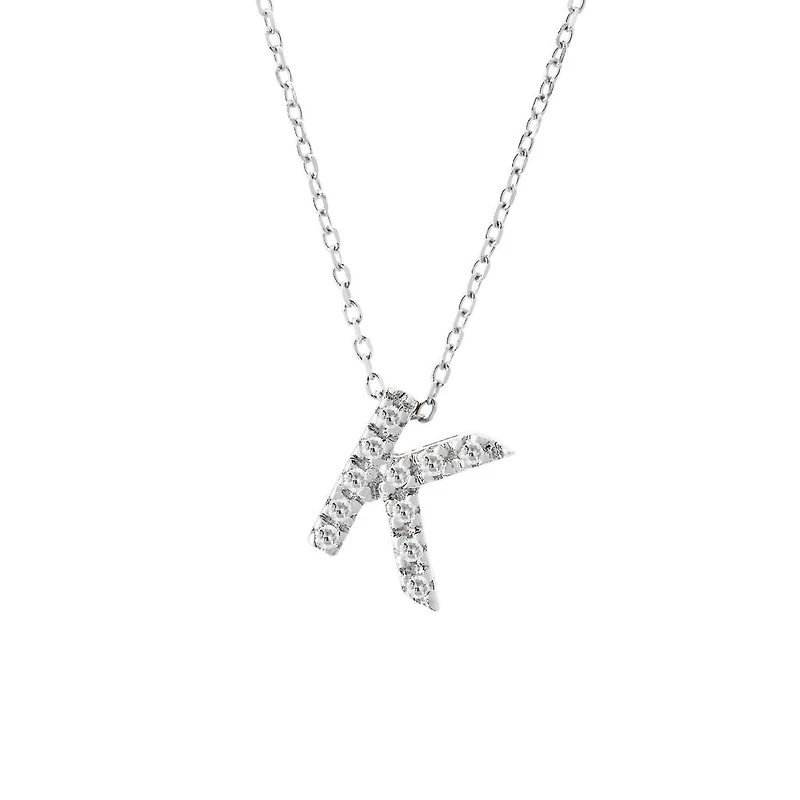 Diamond 7MM Initial Necklace