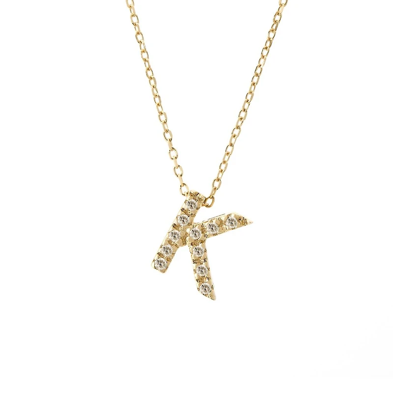 Diamond 7MM Initial Necklace