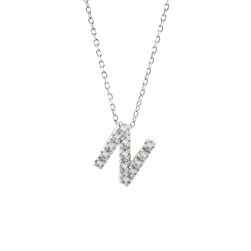 Diamond 7MM Initial Necklace
