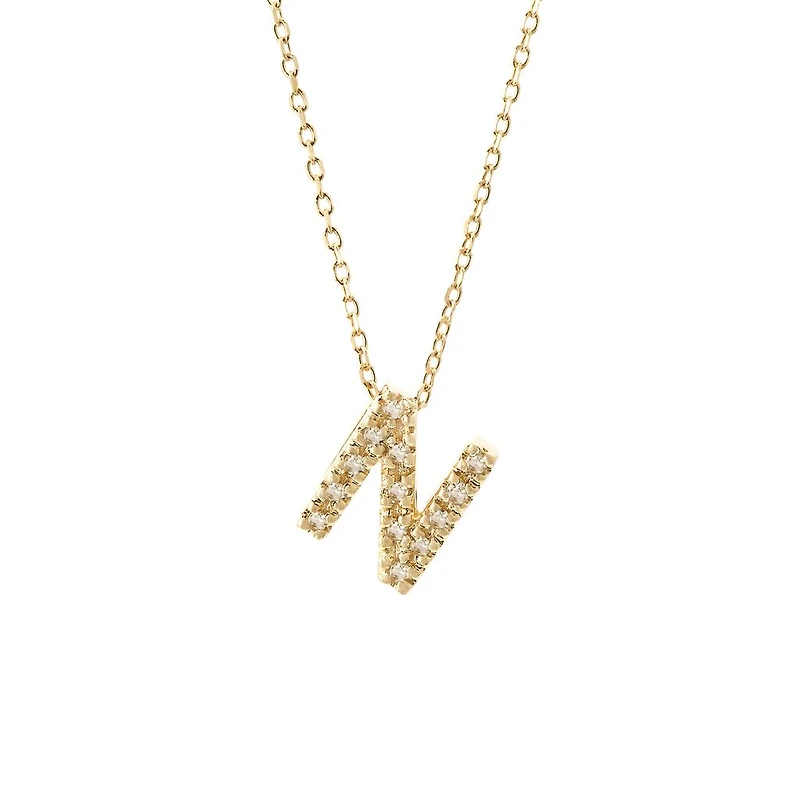 Diamond 7MM Initial Necklace