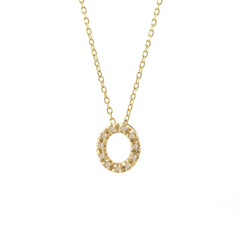 Diamond 7MM Initial Necklace