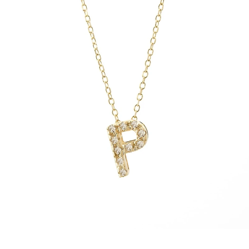 Diamond 7MM Initial Necklace