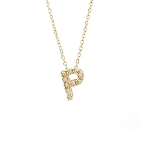 Diamond 7MM Initial Necklace