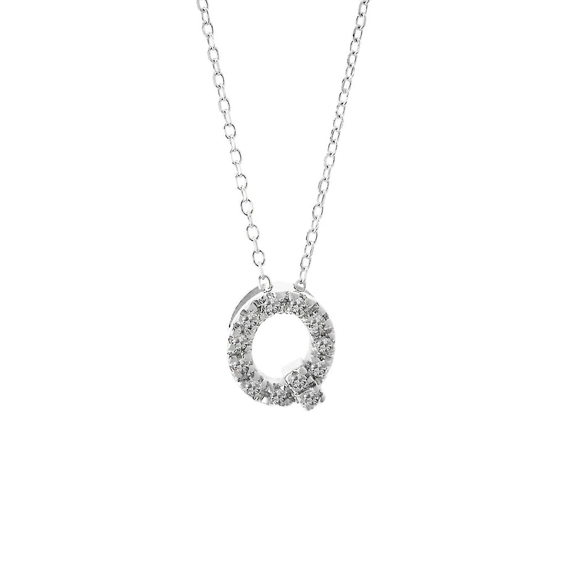 Diamond 7MM Initial Necklace