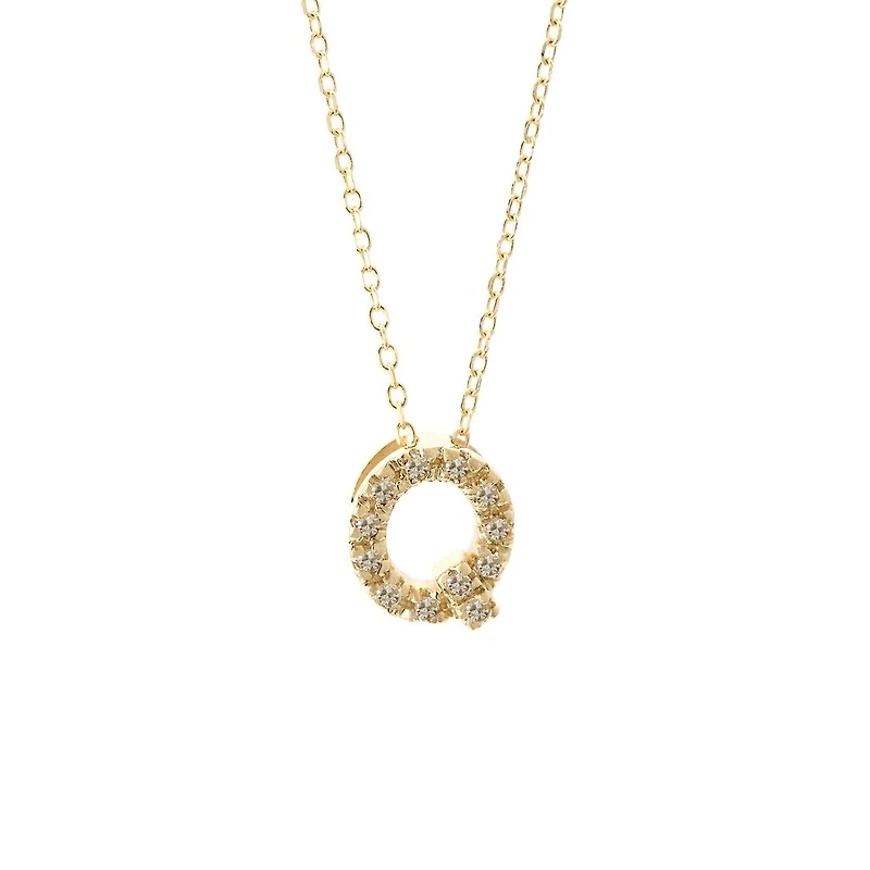 Diamond 7MM Initial Necklace