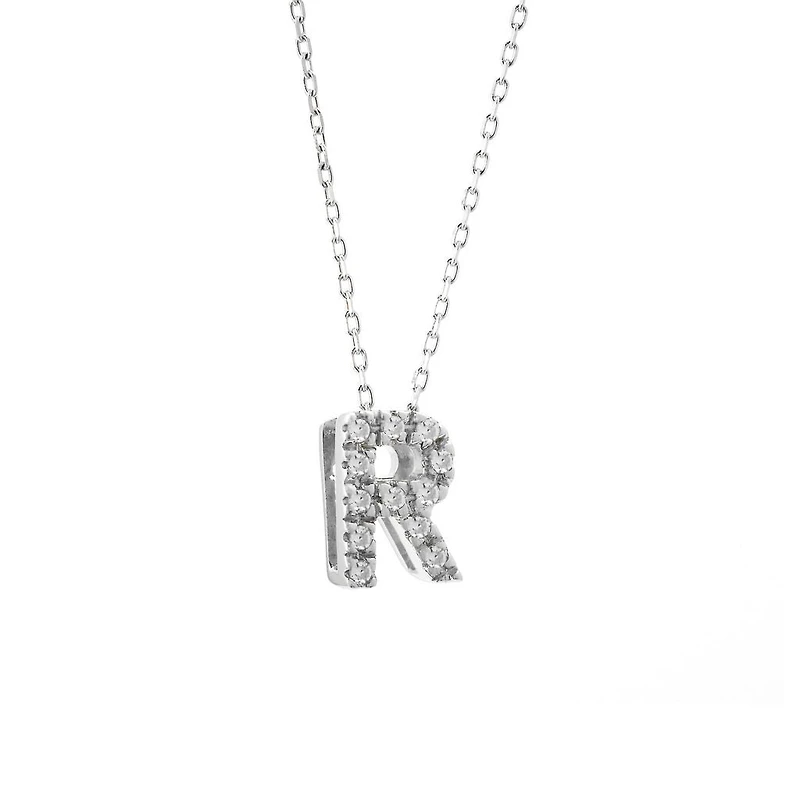 Diamond 7MM Initial Necklace