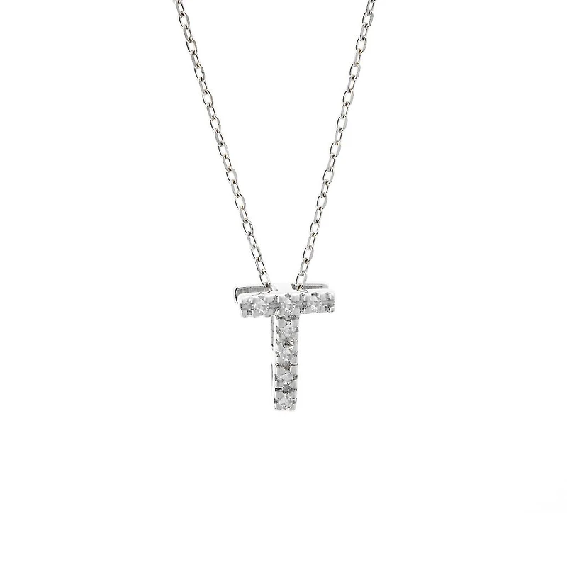 Diamond 7MM Initial Necklace