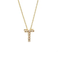 Diamond 7MM Initial Necklace