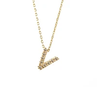 Diamond 7MM Initial Necklace