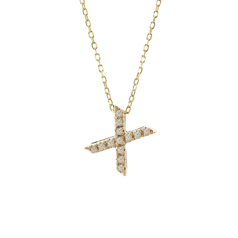 Diamond 7MM Initial Necklace