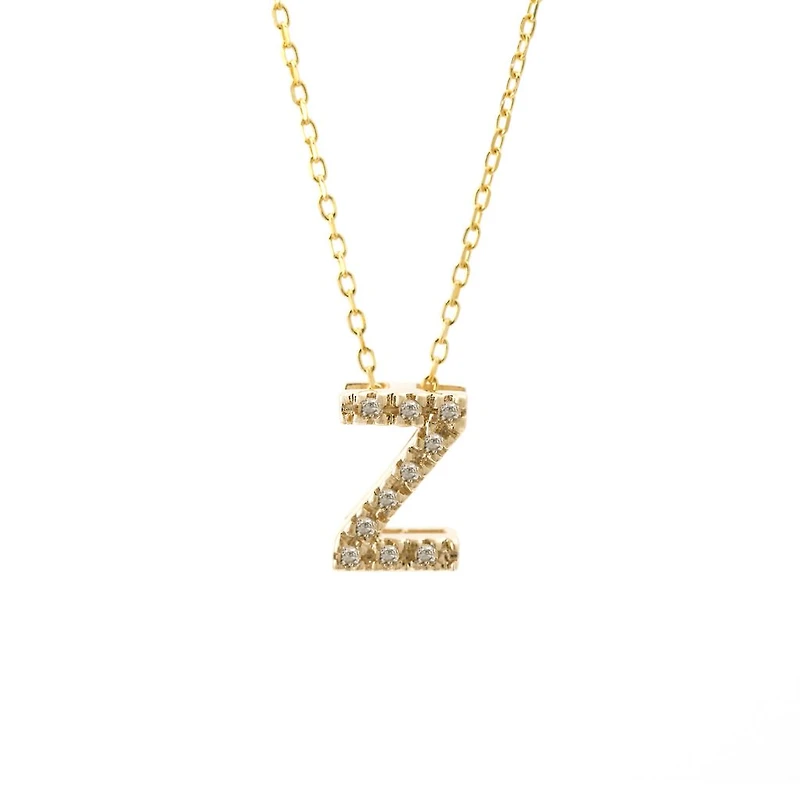 Diamond 7MM Initial Necklace
