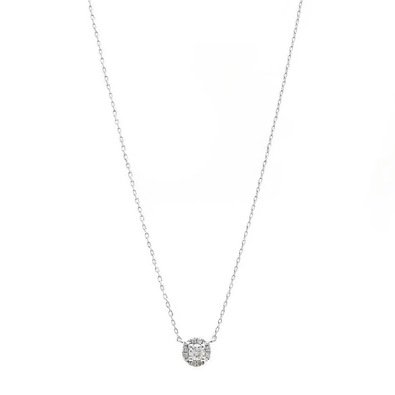 Diamond Halo .12CT Necklace