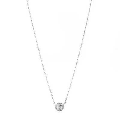 Diamond Halo .12CT Necklace
