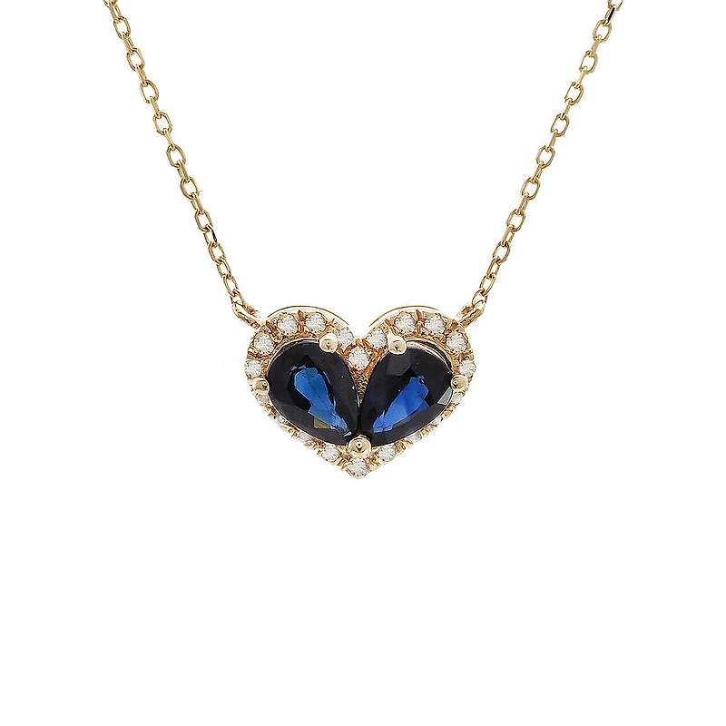 Pear Cut Heart Illusion Necklace