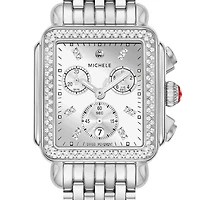 Deco Diamond High Shine Steel 35MM Chrono Watch