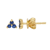 Blue Sapphire Trio Stud Earrings